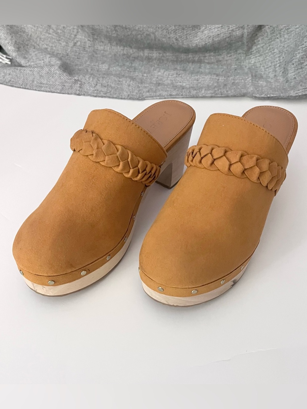 J.Crew Sueded Braided Clog Mules - Honey Brown / Tan 7.5